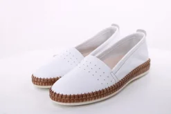 PETER ERIKSON Damen Slipper Leder Wechselfußbett weiß, blau, schwarz S14 241734