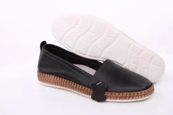 PETER ERIKSON Damen Slipper Leder Wechselfußbett weiß, blau, schwarz S14 241734