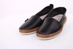 PETER ERIKSON Damen Slipper Leder Wechselfußbett weiß, blau, schwarz S14 241734