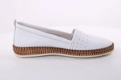 PETER ERIKSON Damen Slipper Leder Wechselfußbett weiß, blau, schwarz S14 241734