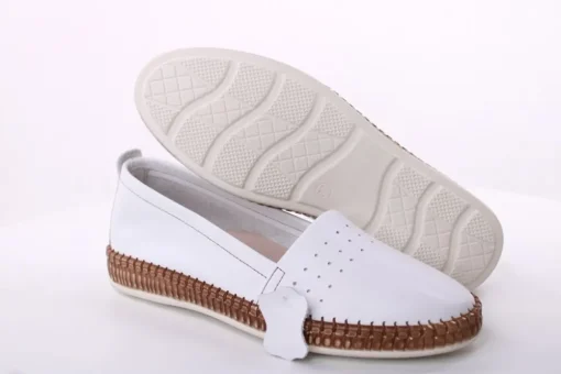 PETER ERIKSON Damen Slipper Leder Wechselfußbett weiß, blau, schwarz S14 241734