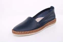 PETER ERIKSON Damen Slipper Leder Wechselfußbett weiß, blau, schwarz S14 241734