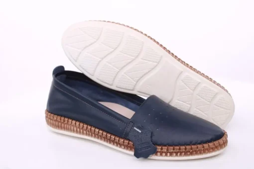 PETER ERIKSON Damen Slipper Leder Wechselfußbett weiß, blau, schwarz S14 241734