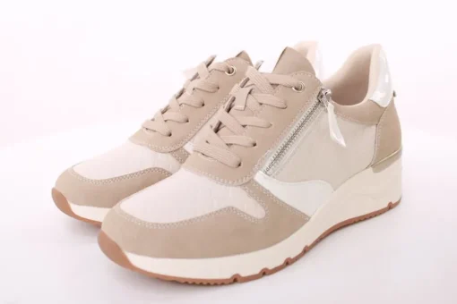 PETER ERIKSON Damen Sneaker Wechselfußbett Materialmix beige S14 12806-Y23017
