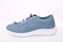 PETER ERIKSON Damen Sneaker Leder Wechsel- Fußbett blau, weiß S14 241861