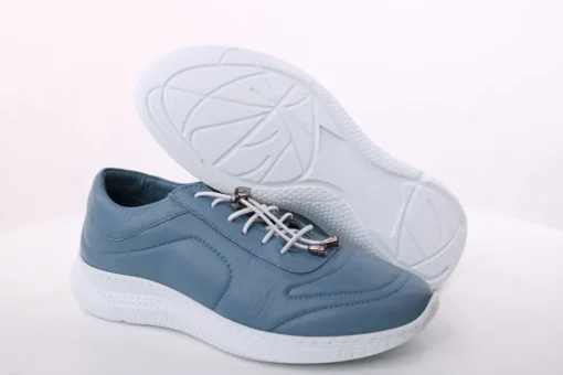 PETER ERIKSON Damen Sneaker Leder Wechsel- Fußbett blau, weiß S14 241861