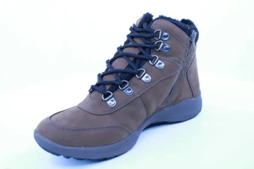 PETER ERIKSON Herren Boot Leder Extraweit Schnürung und Reißverschluss in PEANUT mit Warmfutter FLEXI-05A TEX