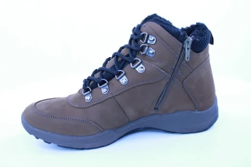 PETER ERIKSON Herren Boot Leder Extraweit Schnürung und Reißverschluss in PEANUT mit Warmfutter FLEXI-05A TEX