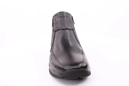 PETER ERIKSON Herren Leder Boot doppel Reißverschluss einfacher Einstieg SCHWARZ Warmfutter DN-02