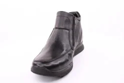 PETER ERIKSON Herren Leder Boot doppel Reißverschluss einfacher Einstieg SCHWARZ Warmfutter DN-02