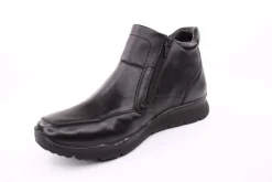 PETER ERIKSON Herren Leder Boot doppel Reißverschluss einfacher Einstieg SCHWARZ Warmfutter DN-02
