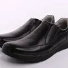 PETER ERIKSON Herren Slipper Leder Wechselfußbett klassisch schwarz S14 DN-55