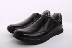 PETER ERIKSON Herren Slipper Leder Wechselfußbett klassisch schwarz S14 DN-55