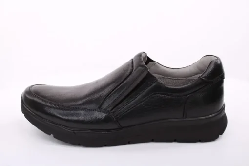PETER ERIKSON Herren Slipper Leder Wechselfußbett klassisch schwarz S14 DN-55
