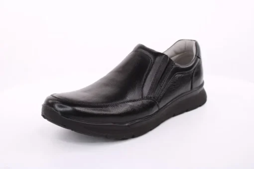 PETER ERIKSON Herren Slipper Leder Wechselfußbett klassisch schwarz S14 DN-55