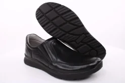 PETER ERIKSON Herren Slipper Leder Wechselfußbett klassisch schwarz S14 DN-55