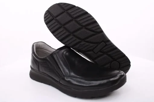 PETER ERIKSON Herren Slipper Leder Wechselfußbett klassisch schwarz S14 DN-55