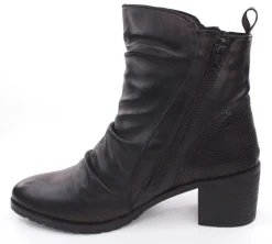 PETER ERIKSON Stiefelette Leder Zierfalten schwarz S23 CATHY-2301