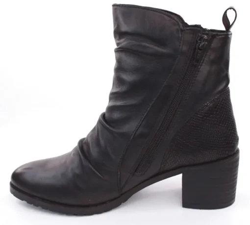 PETER ERIKSON Stiefelette Leder Zierfalten schwarz S23 CATHY-2301