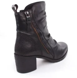 PETER ERIKSON Stiefelette Leder Zierfalten schwarz S23 CATHY-2301