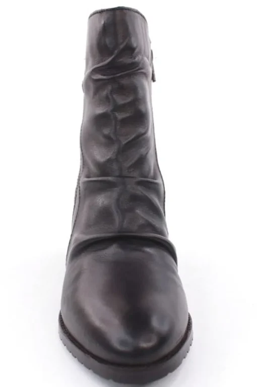 PETER ERIKSON Stiefelette Leder Zierfalten schwarz S23 CATHY-2301