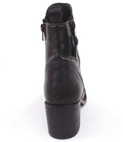 PETER ERIKSON Stiefelette Leder Zierfalten schwarz S23 CATHY-2301