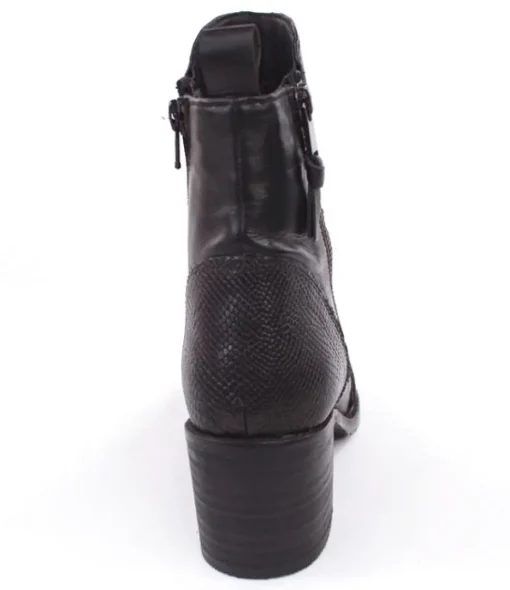 PETER ERIKSON Stiefelette Leder Zierfalten schwarz S23 CATHY-2301