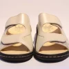 Portina Bequempantolette Wechselfußbett komplett Leder beige  10302
