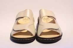 Portina Bequempantolette Wechselfußbett komplett Leder beige  10302