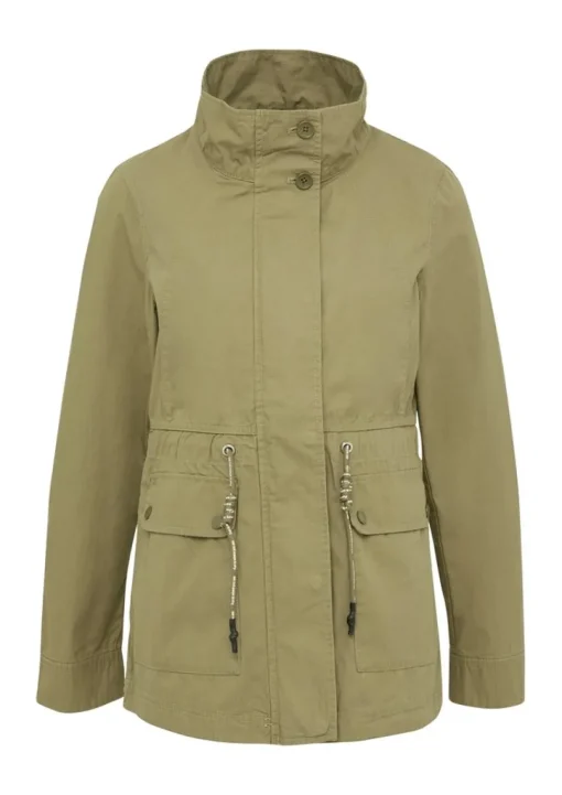 QS designed by Baumwolljacke mit Tunnelzug in Taille grün S15 2155487