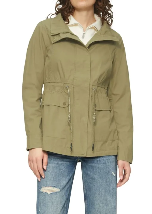 QS designed by Baumwolljacke mit Tunnelzug in Taille grün S15 2155487