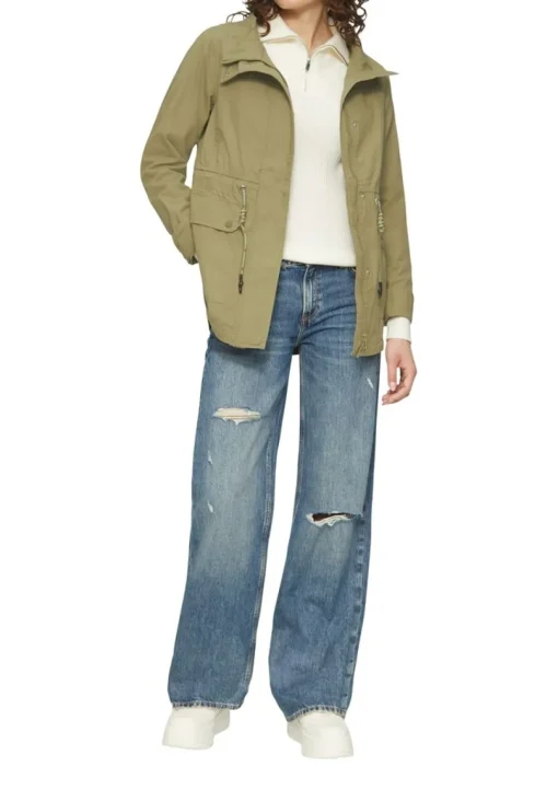QS designed by Baumwolljacke mit Tunnelzug in Taille grün S15 2155487