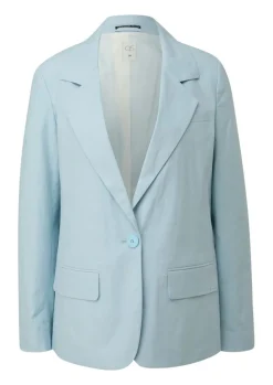 QS designed by Blazer aus Leinenmix blau S15 2143849