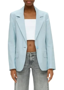 QS designed by Blazer aus Leinenmix blau S15 2143849