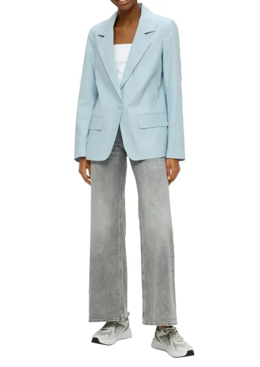 QS designed by Blazer aus Leinenmix blau S15 2143849