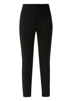 QS designed by Leggings Veloursleder- Optik Lederimitat Elastikbund schwarz S22 2125268