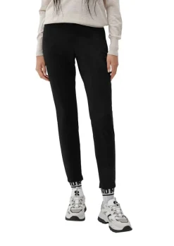 QS designed by Leggings Veloursleder- Optik Lederimitat Elastikbund schwarz S22 2125268