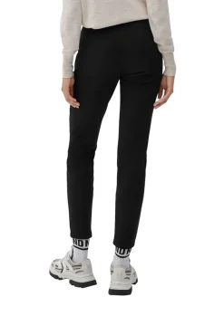 QS designed by Leggings Veloursleder- Optik Lederimitat Elastikbund schwarz S22 2125268