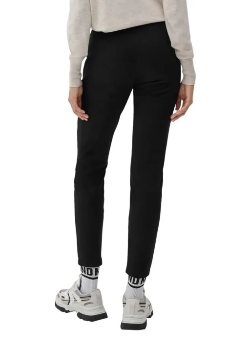 QS designed by Leggings Veloursleder- Optik Lederimitat Elastikbund schwarz S22 2125268