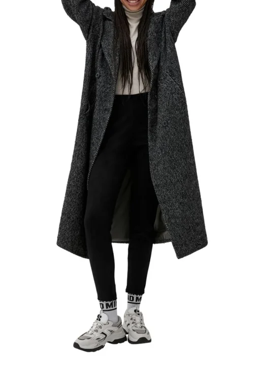 QS designed by Leggings Veloursleder- Optik Lederimitat Elastikbund schwarz S22 2125268