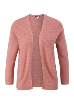 Qs designed by leichter Cardigan mit Strickmuster orange, lila, schwarz  S13  2125101