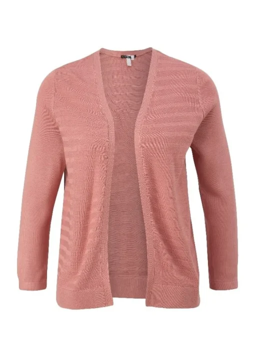 Qs designed by leichter Cardigan mit Strickmuster orange, lila, schwarz  S13  2125101