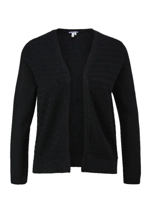 Qs designed by leichter Cardigan mit Strickmuster orange, lila, schwarz  S13  2125101