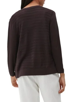 Qs designed by leichter Cardigan mit Strickmuster orange, lila, schwarz  S13  2125101