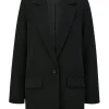 QS designed by Oversize Blazer mit Pattentaschen schwarz / beige S15  2140895