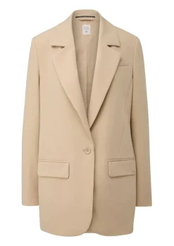 QS designed by Oversize Blazer mit Pattentaschen schwarz / beige S15  2140895