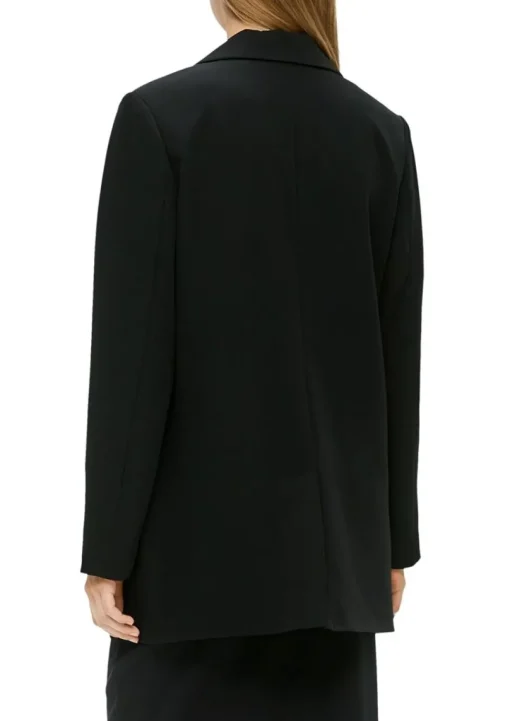 QS designed by Oversize Blazer mit Pattentaschen schwarz / beige S15  2140895