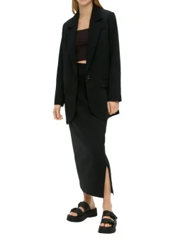 QS designed by Oversize Blazer mit Pattentaschen schwarz / beige S15  2140895