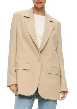 QS designed by Oversize Blazer mit Pattentaschen schwarz / beige S15  2140895