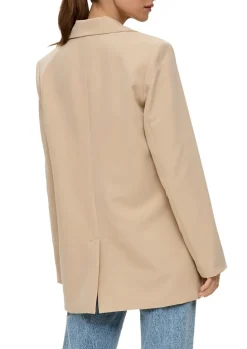 QS designed by Oversize Blazer mit Pattentaschen schwarz / beige S15  2140895